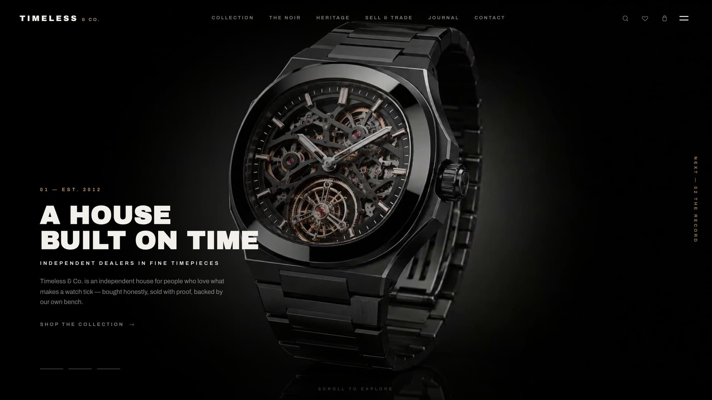 Timeless & Co., Fine Timepieces, homepage