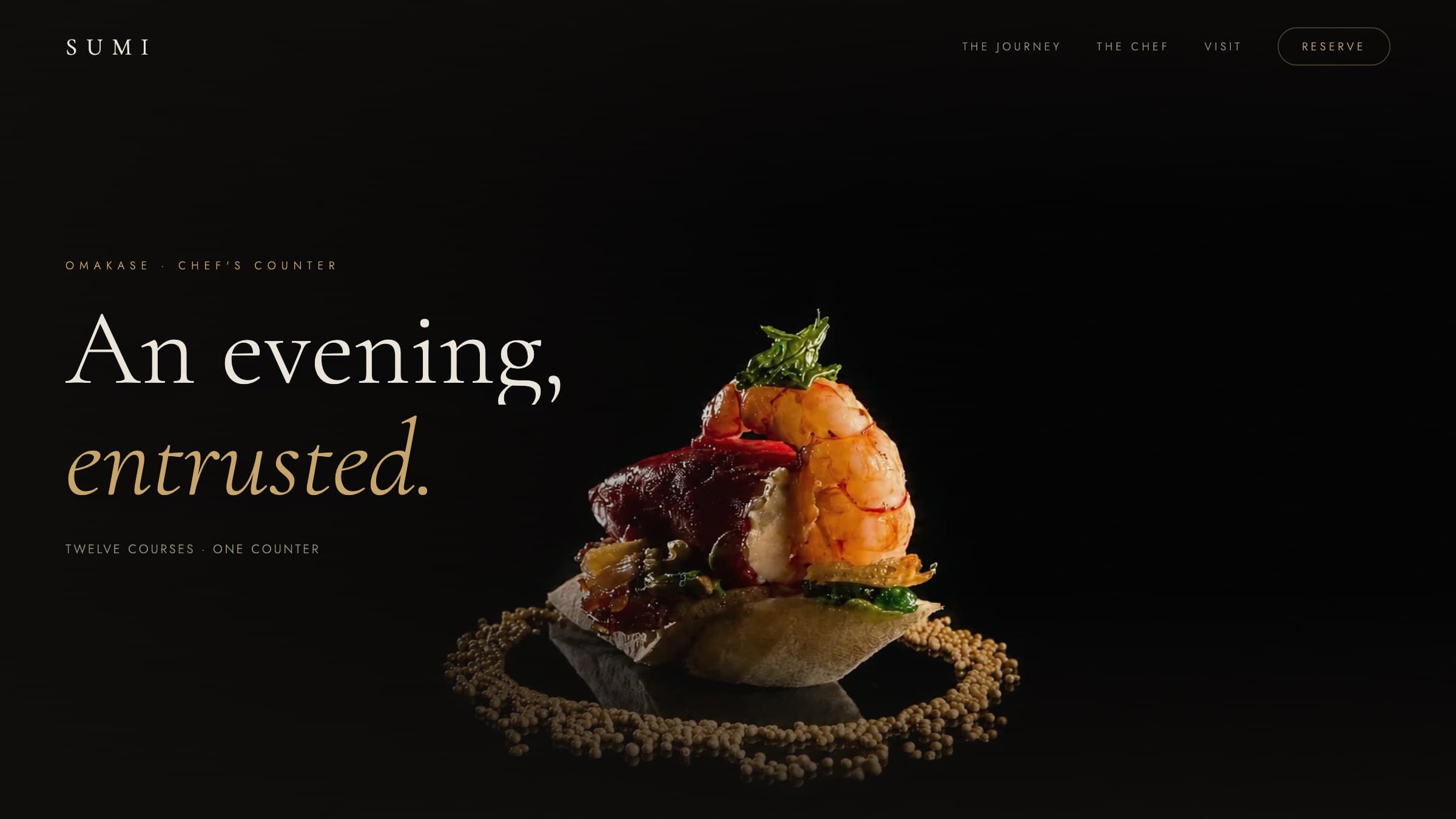 SUMI, Omakase Dining, homepage