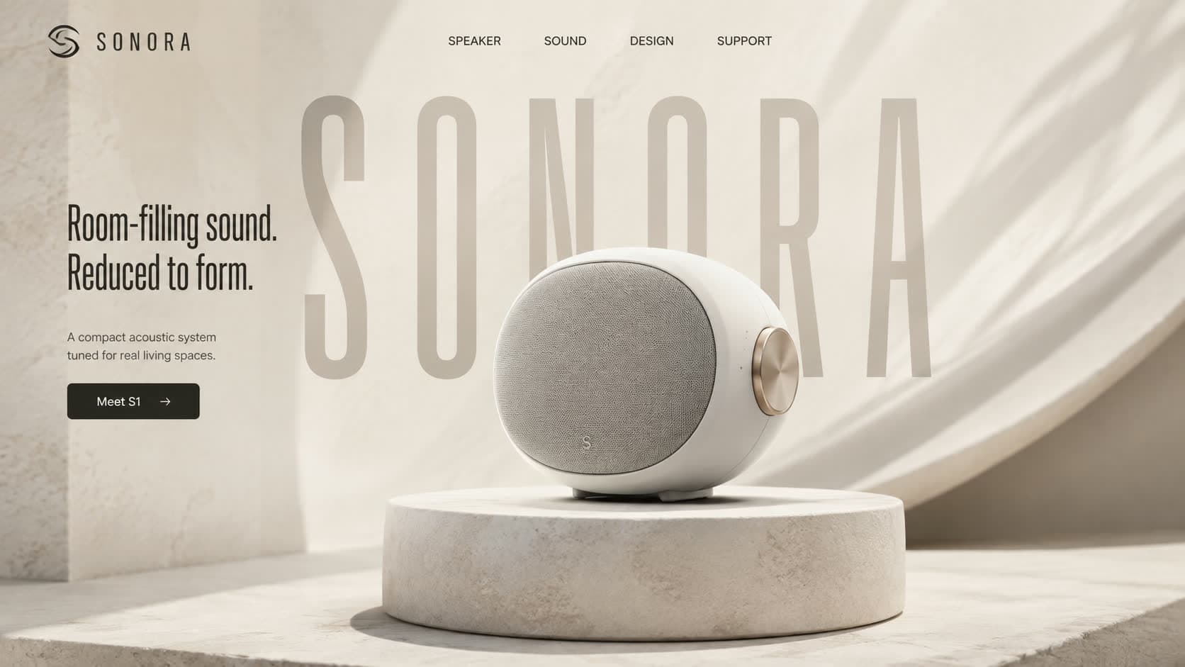 SONORA speaker hero section design