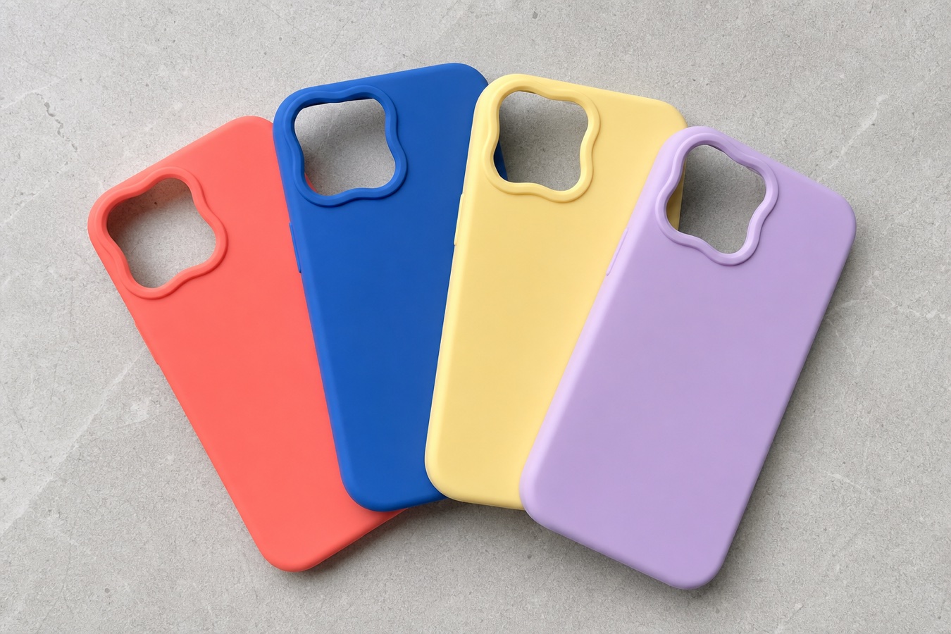 All four colours fanned out