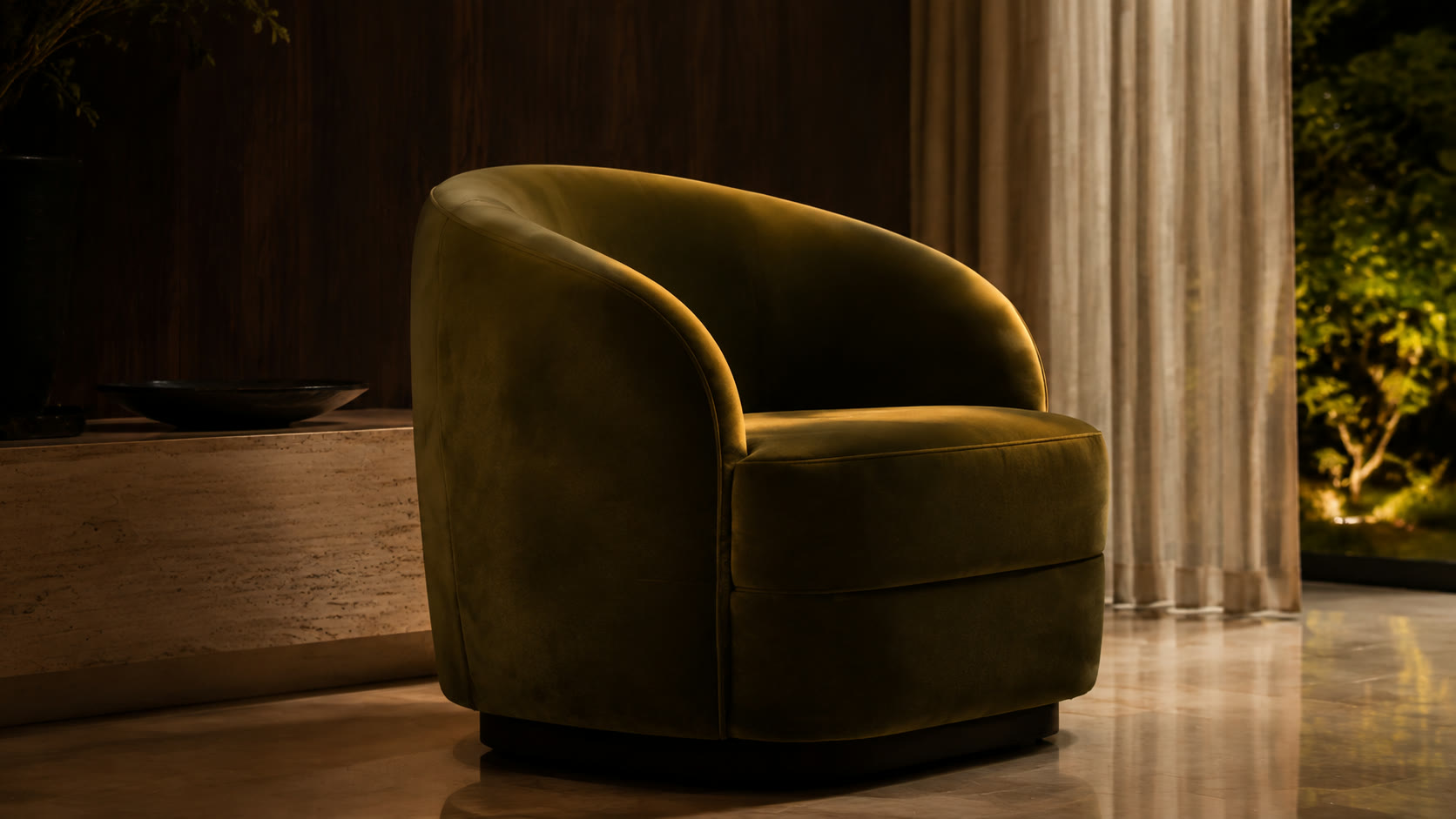 Olive lounge chair
