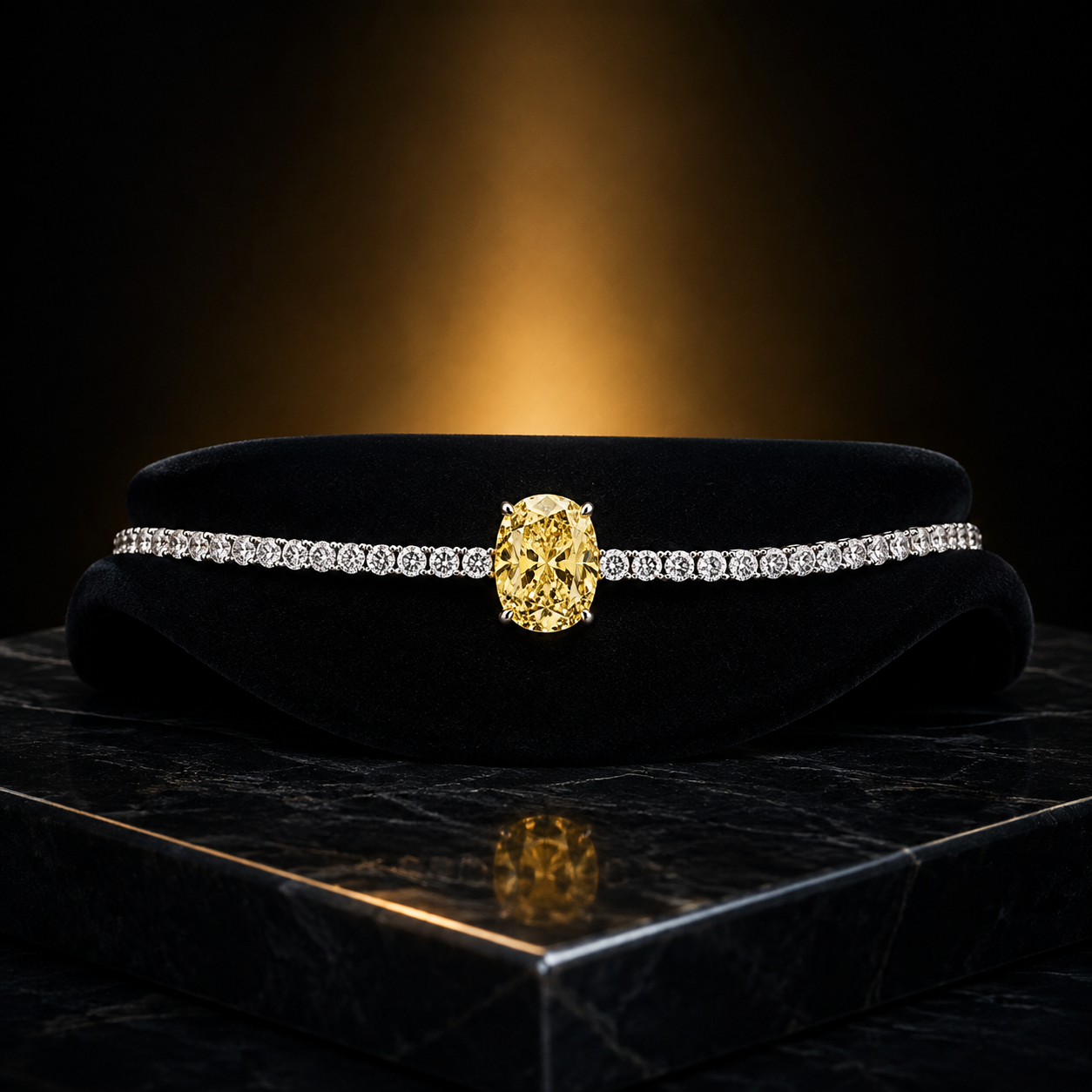 Soleil — fancy vivid yellow diamond tennis bracelet