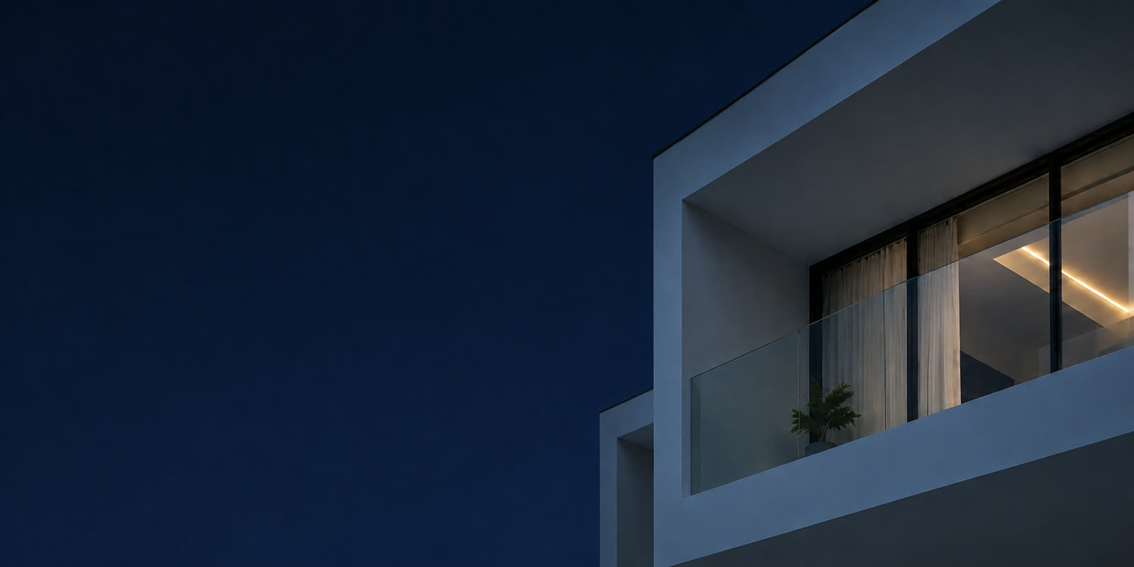 Balcony detail at night