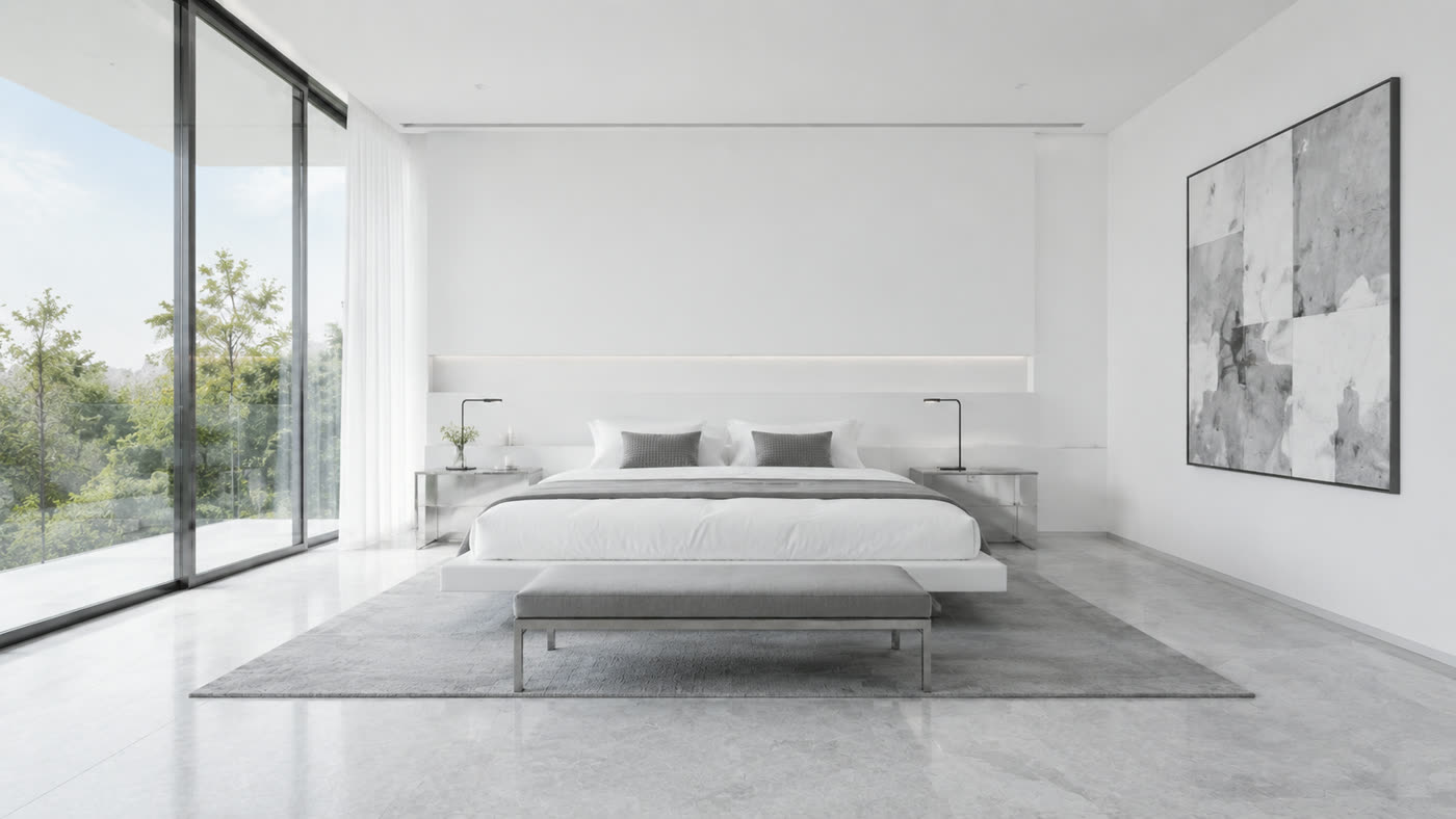 Bedroom in daylight