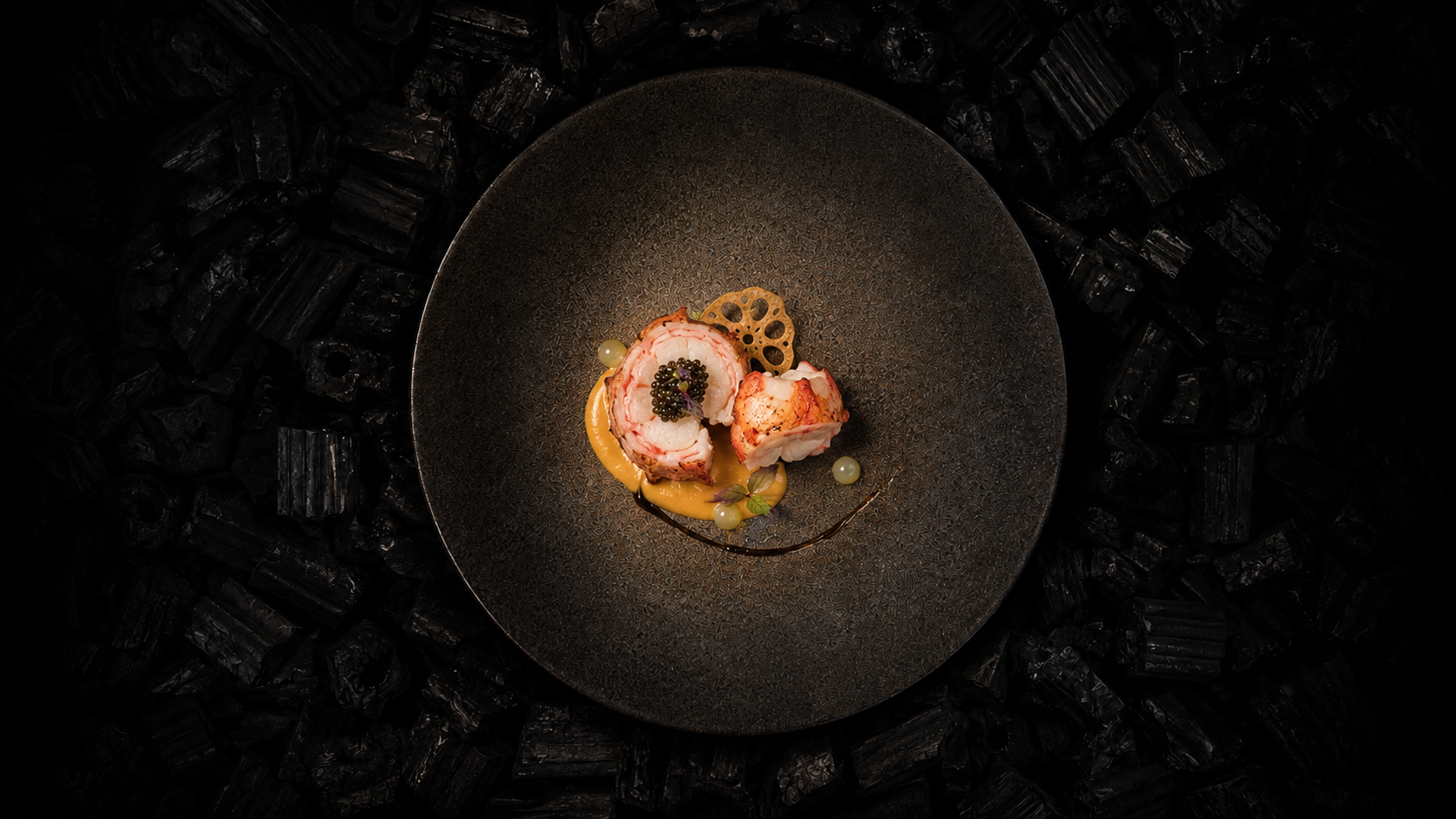 Butter-poached lobster, caviar