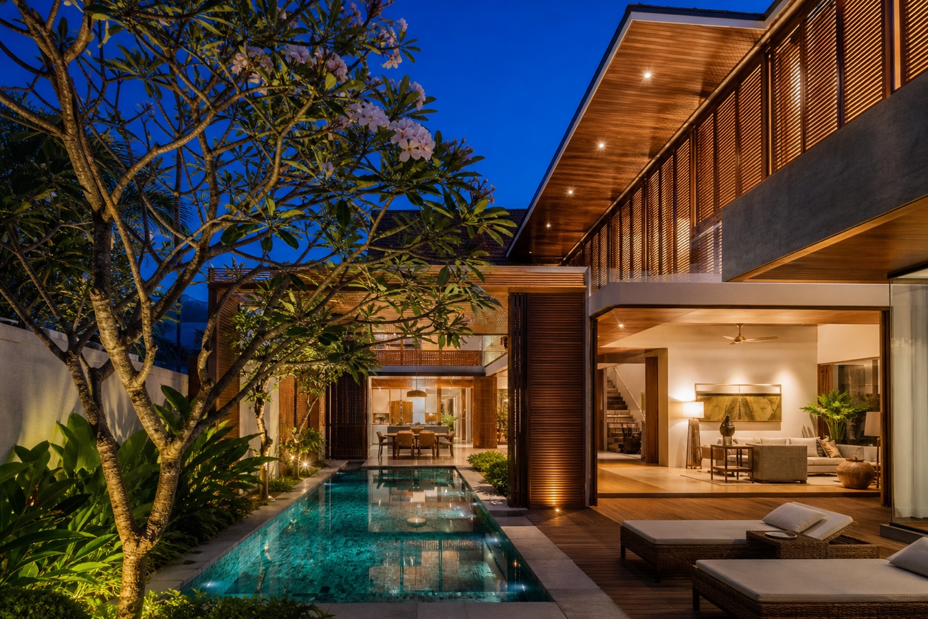 Tropical modern landed house with lap pool