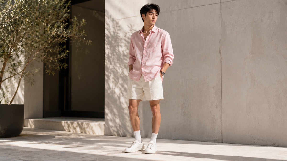 Linen tailoring look