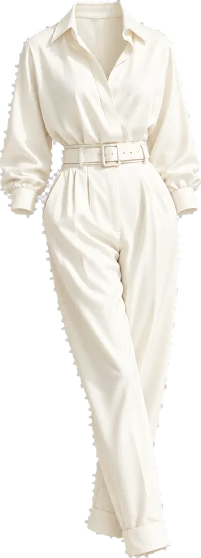 Ivory silk jumpsuit