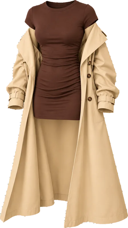 Sand trench coat