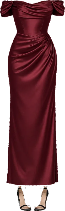 Oxblood satin gown