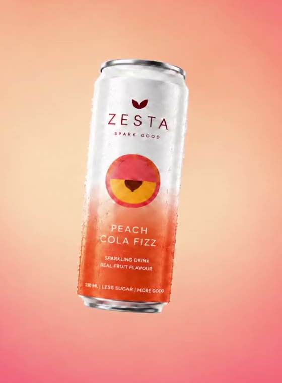 ZESTA Peach Cola Fizz can