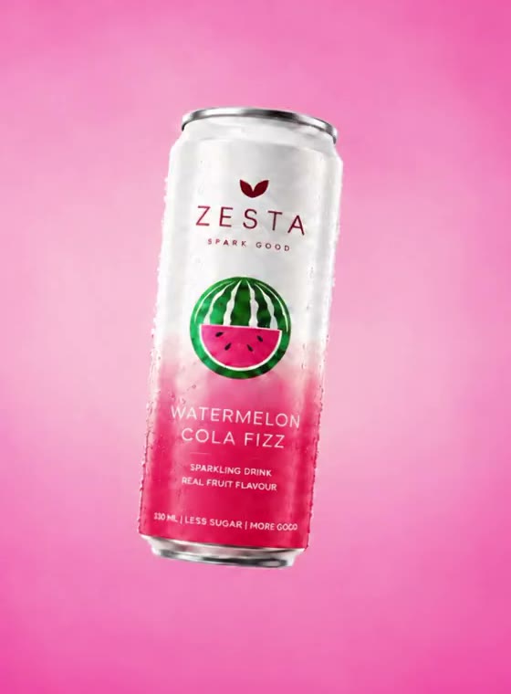 ZESTA Watermelon Cola Fizz can
