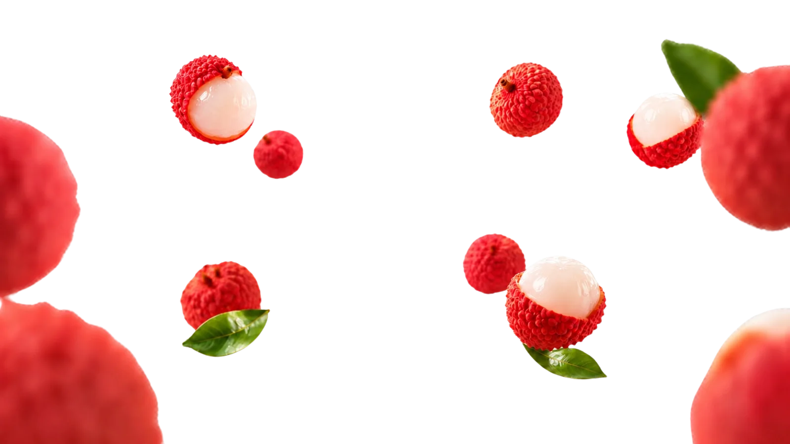 Fresh lychees floating around the can