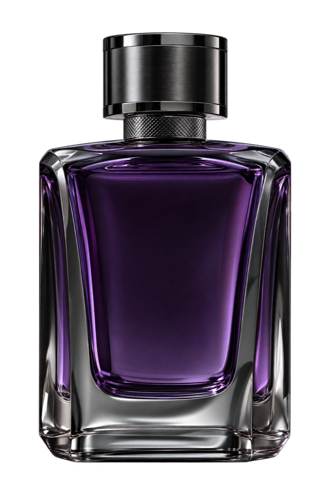 Smoky charcoal perfume bottle