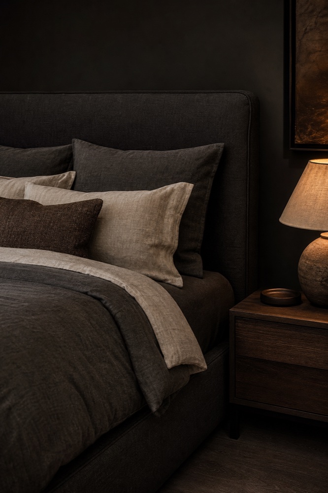 Corner of layered bedding