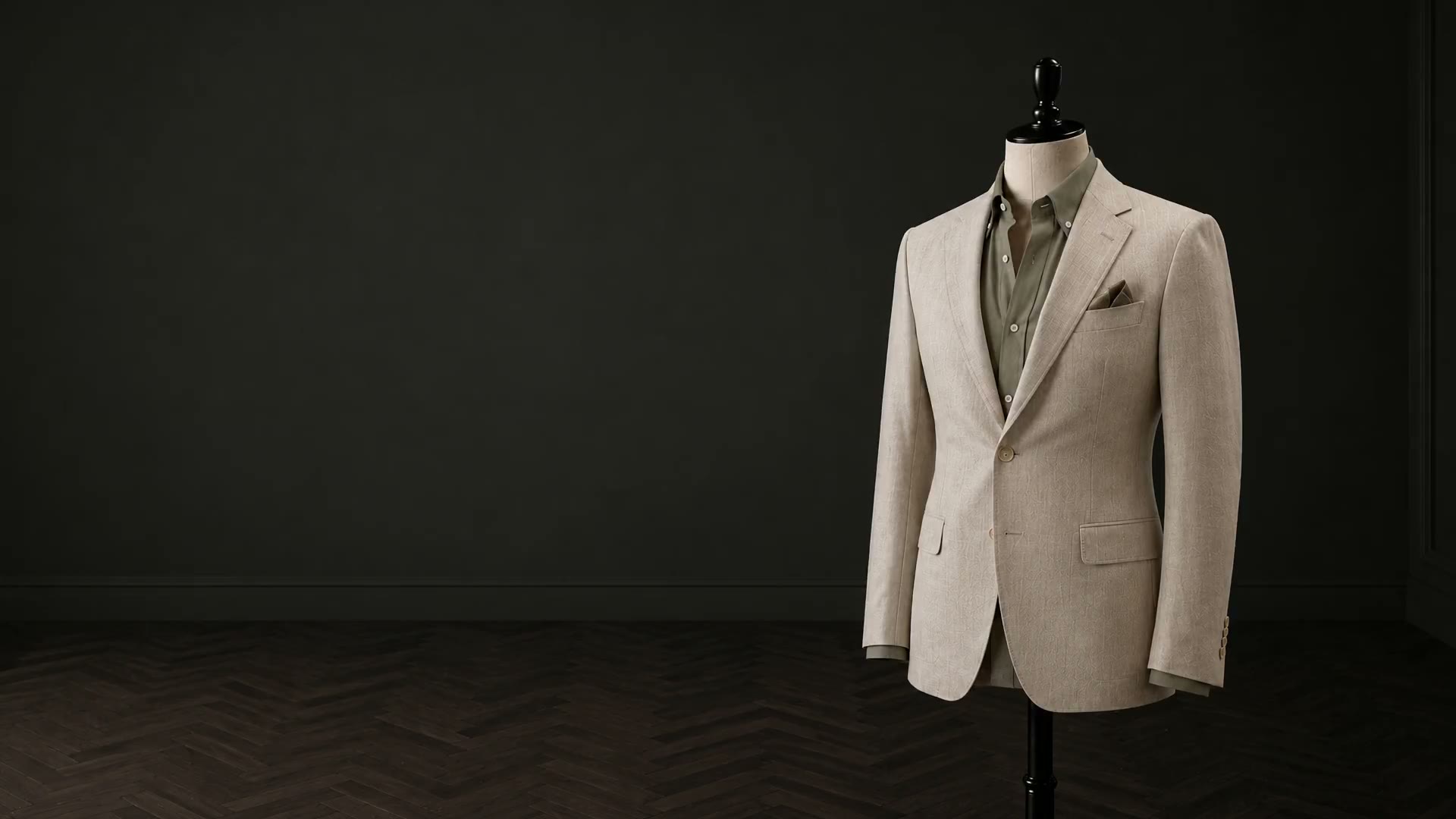 The Riviera — sand herringbone suit