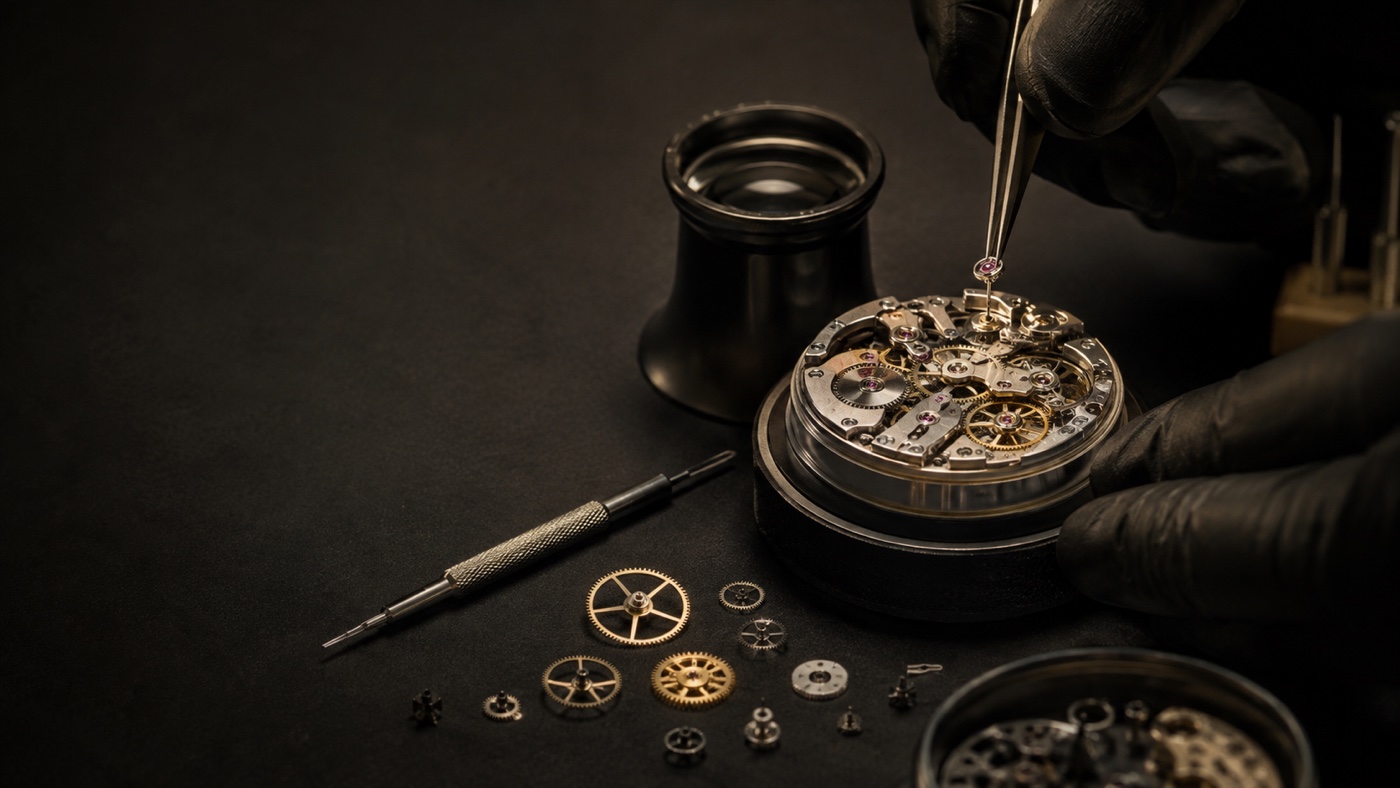 Watchmaker's bench at the atelier